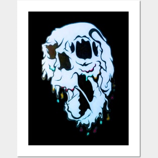 Light Blue Melting Monster Posters and Art